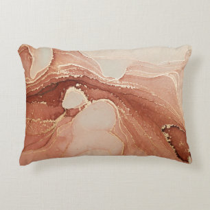 Luxe Vloeibare Kunst: Marmer-Ink Fusion Accent Kussen