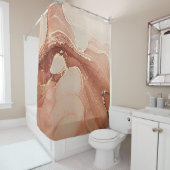 Luxe Vloeibare Kunst: Marmer-Ink Fusion Douchegordijn (In situ)