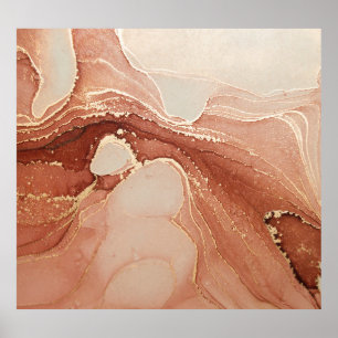 Luxe Vloeibare Kunst: Marmer-Ink Fusion Poster