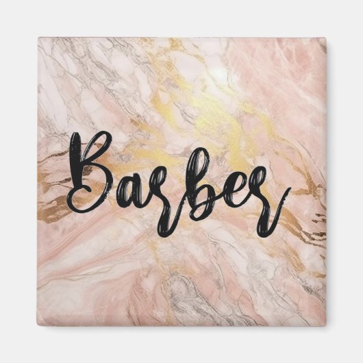 Luxe Vloeibare Kunst: Marmer-inkt Fusion Barber Magneet (Voorkant)