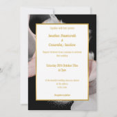 LUXE VLOERENDE ABSTRACTE ROOS WEDDING INVITATIE KAART (Voorkant)