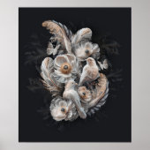 Luxe vogel, bloemen en veren Dark Print 1 (Voorkant)