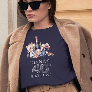 Luxe volwassen verjaardag 40e gepersonaliseerd t-shirt