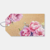 Luxe Volwassen Verjaardag Bloemen Roze Goud Glitte Cadeaulabel (Achterkant Horizontaal)