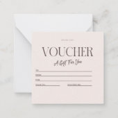 Luxe voucher Minimalist Gift Kaart Certificaat Notitiekaartje (Voorkant)
