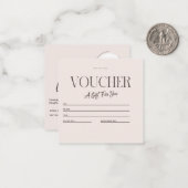 Luxe voucher Minimalist Gift Kaart Certificaat Notitiekaartje (Voorkant / Achterkant in situ)