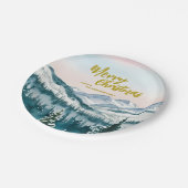 Luxe Vrolijke kerstbomen bos Goud script Vakantie Papieren Bordje (Gekanteld)