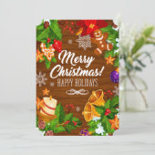 Luxe vrolijke kerstgroeten Kaart (Staand voorkant)