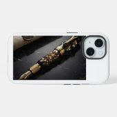 Luxe vulpen kunst telefoonhoesje iPhone 15 case (Achterkant horizontaal)