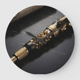 Luxe vulpen kunstprint grote klok