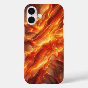 Luxe vurige gesmolten lavatelefoonhoes gloeiend or iPhone 16 plus hoesje