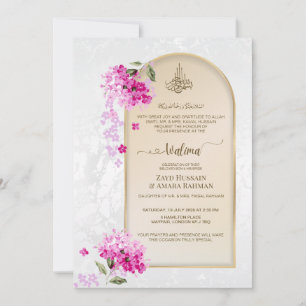 Luxe Walima uitnodiging   Waterverf Hydrangea's