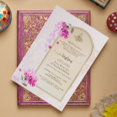 Luxe Walima-uitnodiging | Waterverf Hydrangea's Kaart