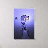 Luxe Wall Art Peaceful Calm Boat House op Lake Canvas Afdruk (Voorkant)