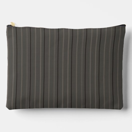 Luxe warme houtskool pinstriped linnen etui (Voorkant)