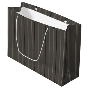 Luxe warme houtskool pinstriped linnen groot cadeauzakje