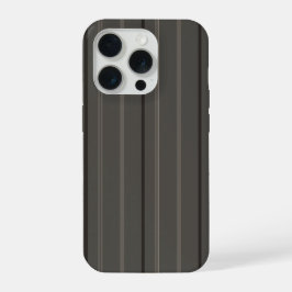 Luxe warme houtskool pinstriped linnen iPhone 15 pro case