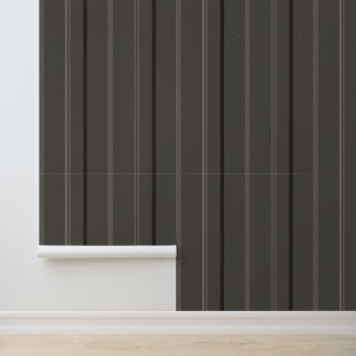 Luxe warme houtskool pinstripen linnen behang
