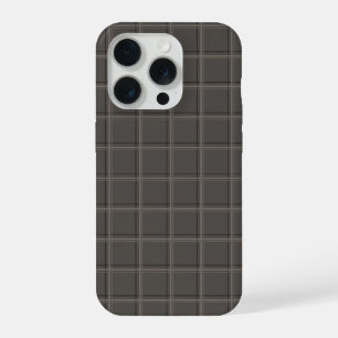 Luxe warme houtskool windowpane ruitjesprint iPhone 15 pro case