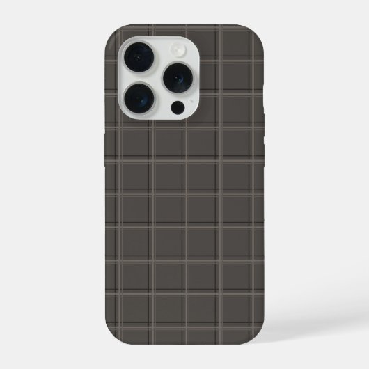 Luxe warme houtskool windowpane ruitjesprint iPhone hoesje (Achterkant)