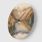 Luxe Watercolor Herfst Bergmeer Grote Klok (Hoek)