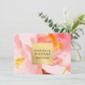 Luxe Watercolor Roze Bloemen II Cadeaubon (Staand voorkant)