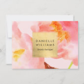 Luxe Watercolor Roze Bloemen II Cadeaubon (Voorkant)