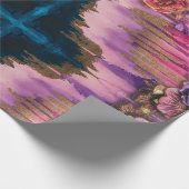 Luxe Waterverf Abstract Roze Goud Lavendel Rood Cadeaupapier (Hoek)
