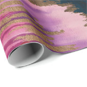 Luxe Waterverf Abstract Roze Goud Lavendel Rood Cadeaupapier (Rol Hoek)
