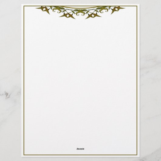 Luxe waterverf bladeren briefhoofd (Achterkant)