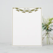 Luxe waterverf bladeren briefhoofd (Staand voorkant)