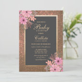 Luxe Waterverf Blooms: Modern Baby shower Kaart (Staand voorkant)