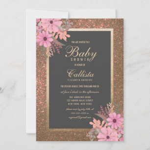 Luxe Waterverf Blooms: Modern Baby shower Kaart