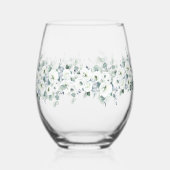 Luxe waterverf Botanic Ivy Spring verloofd Wijnglas Zonder Voet (Voorkant)