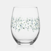 Luxe waterverf Botanic Ivy Spring verloofd Wijnglas Zonder Voet (Achterkant)