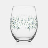 Luxe waterverf Botanic Ivy Spring verloofd Wijnglas Zonder Voet (Rechts)