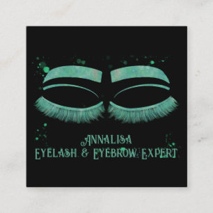 Luxe Waterverf Eyelash & Brow Beauty, Mint Green Vierkante Visitekaartje