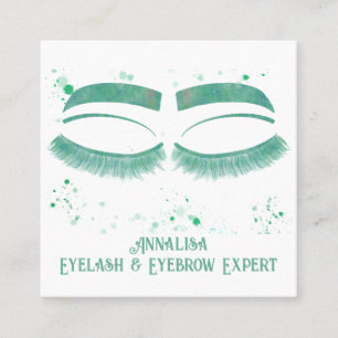 Luxe Waterverf Eyelash & Brow Beauty, Mint Green Vierkante Visitekaartje