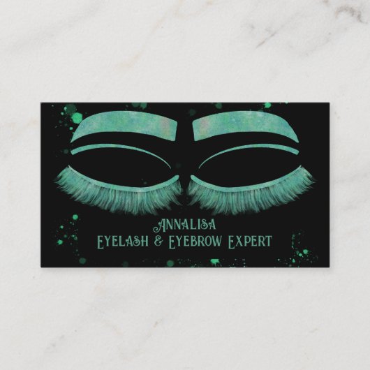 Luxe Waterverf Eyelash & Brow Beauty, Mint Green Visitekaartje (Voorkant)
