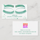 Luxe Waterverf Eyelash & Brow Beauty, Mint Green Visitekaartje (Voorkant / Achterkant)