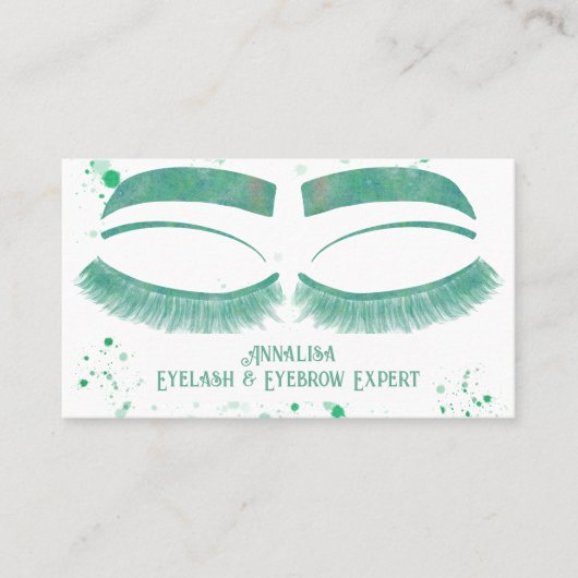Luxe Waterverf Eyelash & Brow Beauty, Mint Green Visitekaartje (Voorkant)
