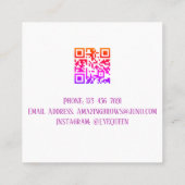 Luxe Waterverf Eyelash & Brow Beauty, Paarse Vierkante Visitekaartje (Achterkant)