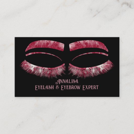 Luxe Waterverf Eyelash & Brow Beauty, Rood Roze Visitekaartje (Voorkant)