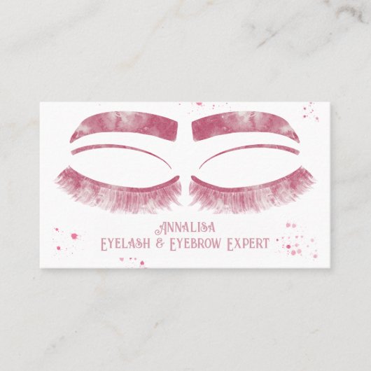 Luxe Waterverf Eyelash & Brow Beauty, Roze Visitekaartje (Voorkant)