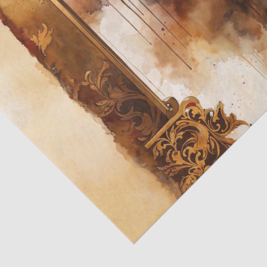 Luxe Waterverf Leeuwenportret met  Lijst Tissuepapier (Detail)