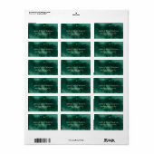 Luxe Waterverf Malachiet Gold Wedding Etiket (Full Sheet)