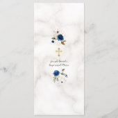 Luxe waterverf navyblauw gouden bloemendoop Me Menu (Achterkant)