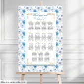 Luxe Waterverf Pastel Blauw Goud Zitplaatskaart Poster