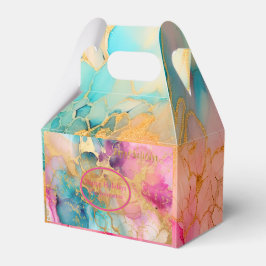 Luxe Waterverf Roze Blauw en Goud Abstract Bedankdoosjes