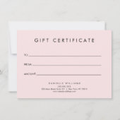 Luxe Waterverf Roze Bloemen Cadeaubon (Achterkant)